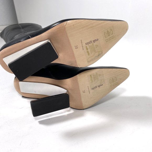 CULT GAIA Black Leather Knee High 'Yasmina' Boots - Picture 11 of 12